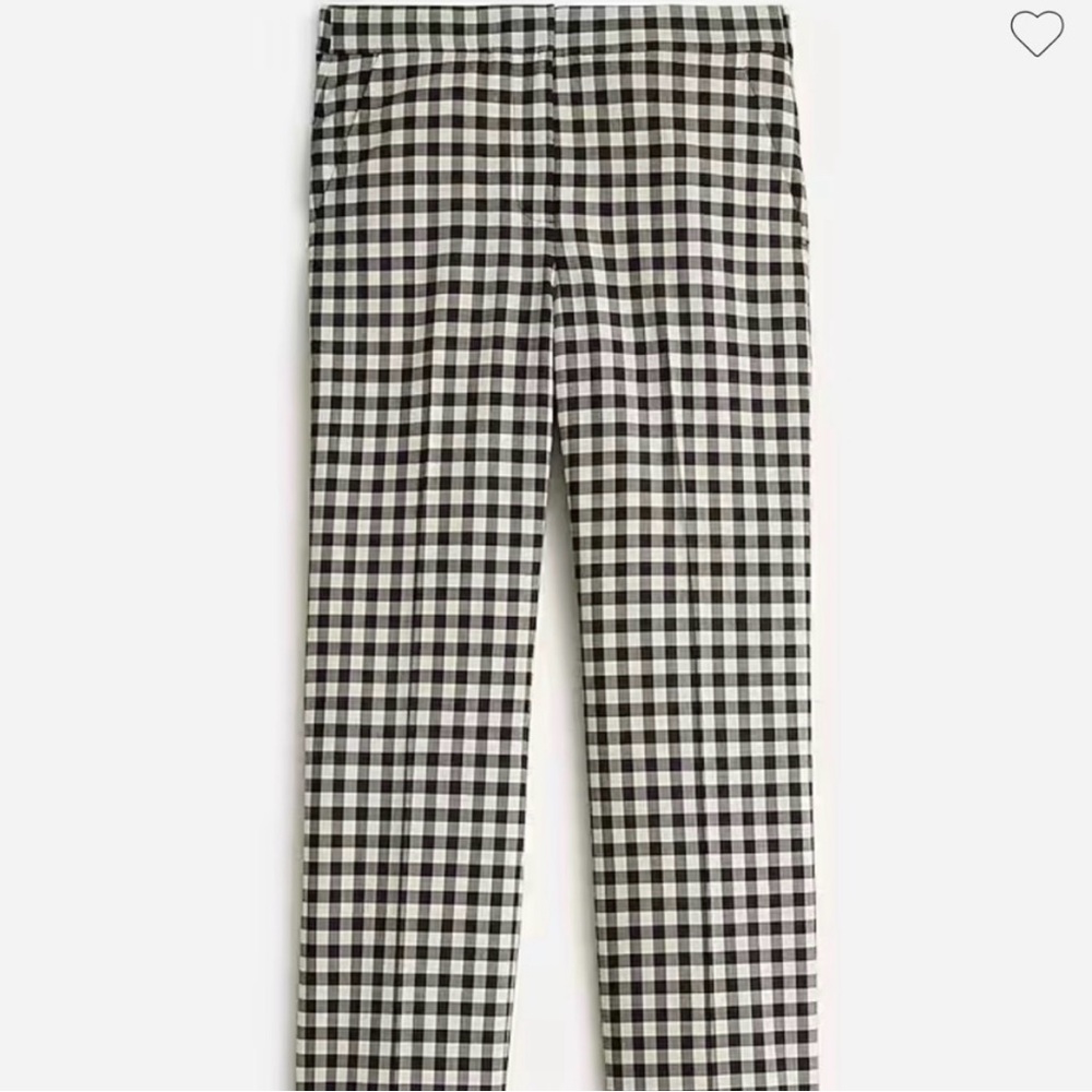 NWT- JCrew Kate Straight Leg Pant Trousers Italian Wool Gingham- Size 6